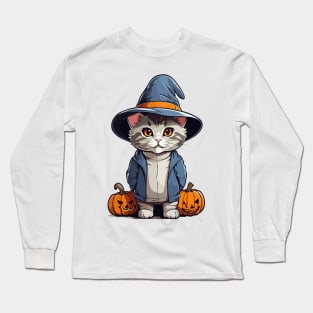 Sweet Halloween Kitten Long Sleeve T-Shirt